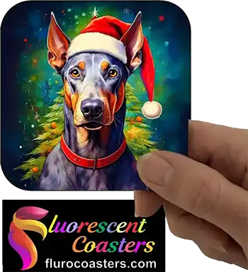  Dobermann Dog Wearing Christmas Hat 1