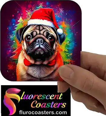  Pug Dog Wearing Christmas Hat 1