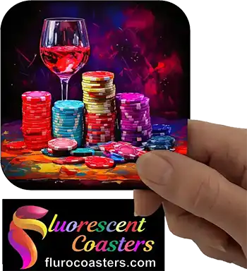  Casino Chips with Red Wine Glass 2