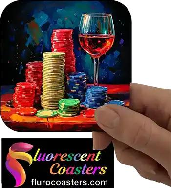  Casino Chips with Red Wine Glass 3